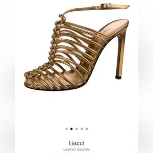 Gucci Leather sandal heels. Size 6 | IT 36. Gold